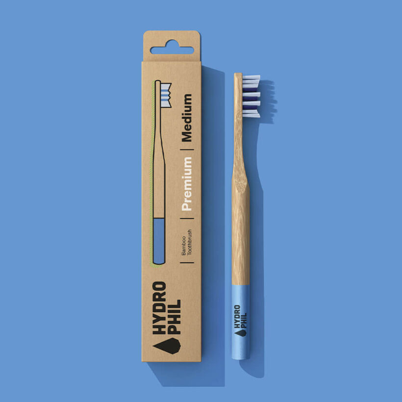Escova de Dentes de Bambu Hydrophil - Premium Média (Oceano Atlântico)