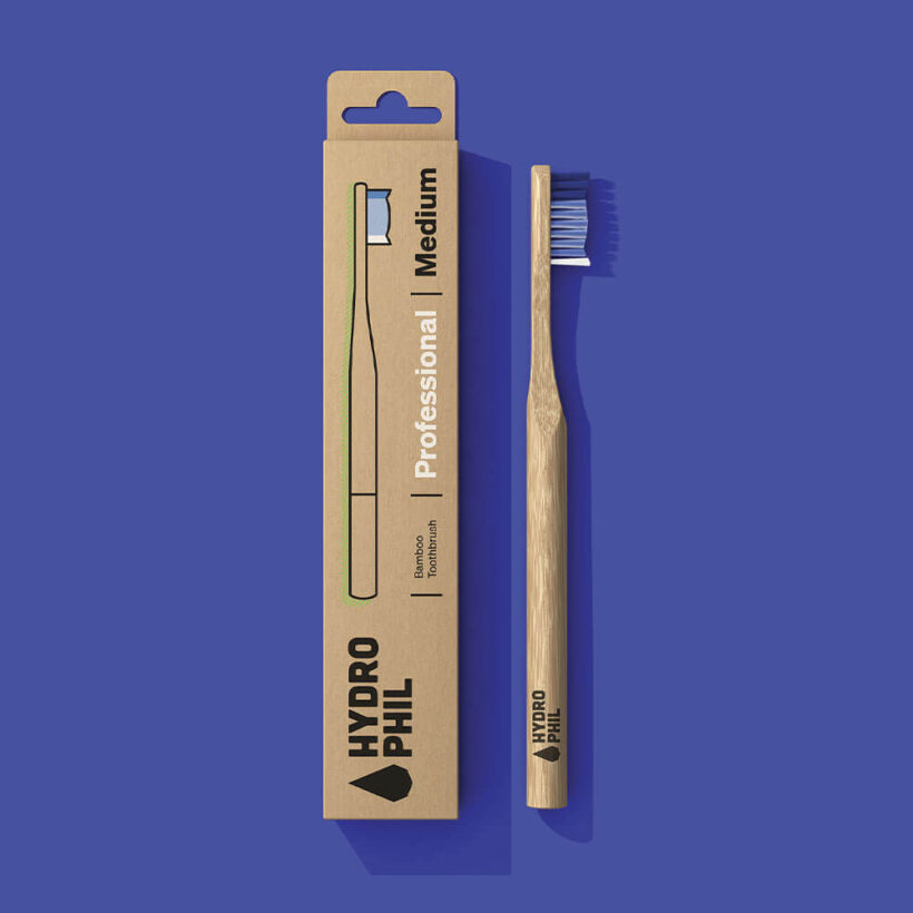 Escova de Dentes de Bambu Hydrophil - Profissional Média (Natural)